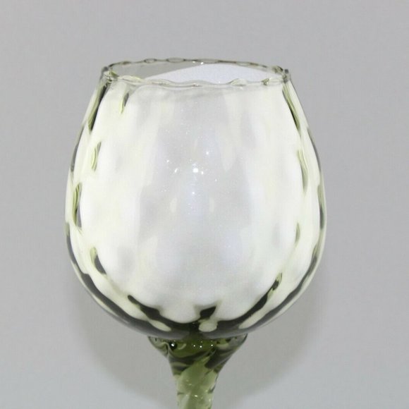 MCM Dabs Italy Light Green Blown Glass Tall Stem - Picture 11 of 12